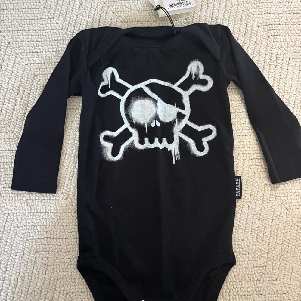 Nununu Black and White Skull Bodysuit